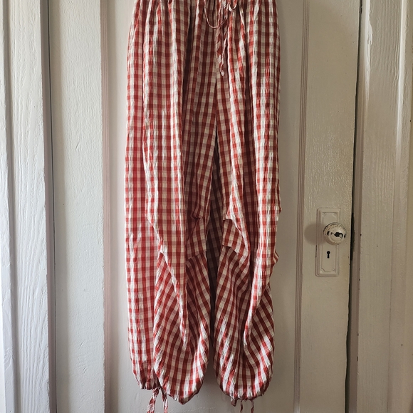 Cider Picnic Checkered Drawstring Ankle Lounge Pants - Picture 2 of 2